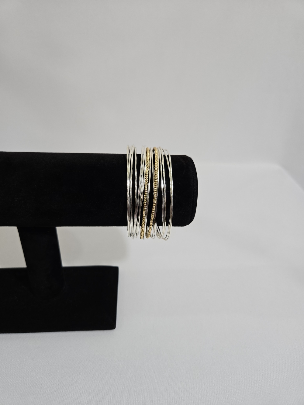 Stella & Dot Two-Tone Slim Bangle Stack - Gold & Silver #1066